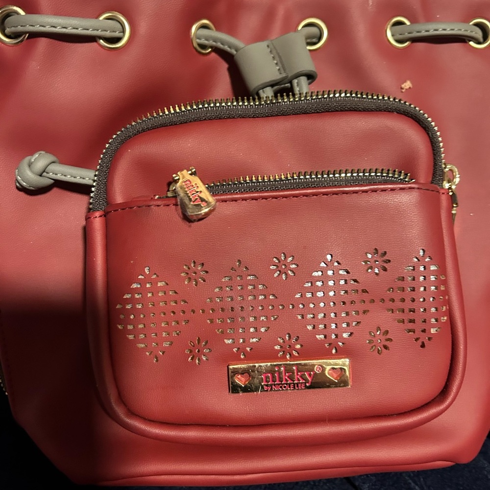 Red bucket purse